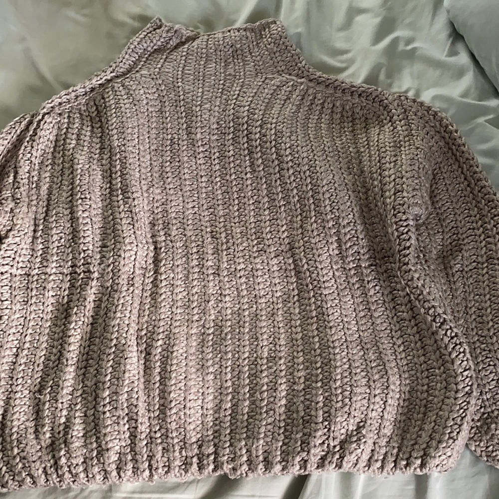 Mock Neck Cable Knit Sweater